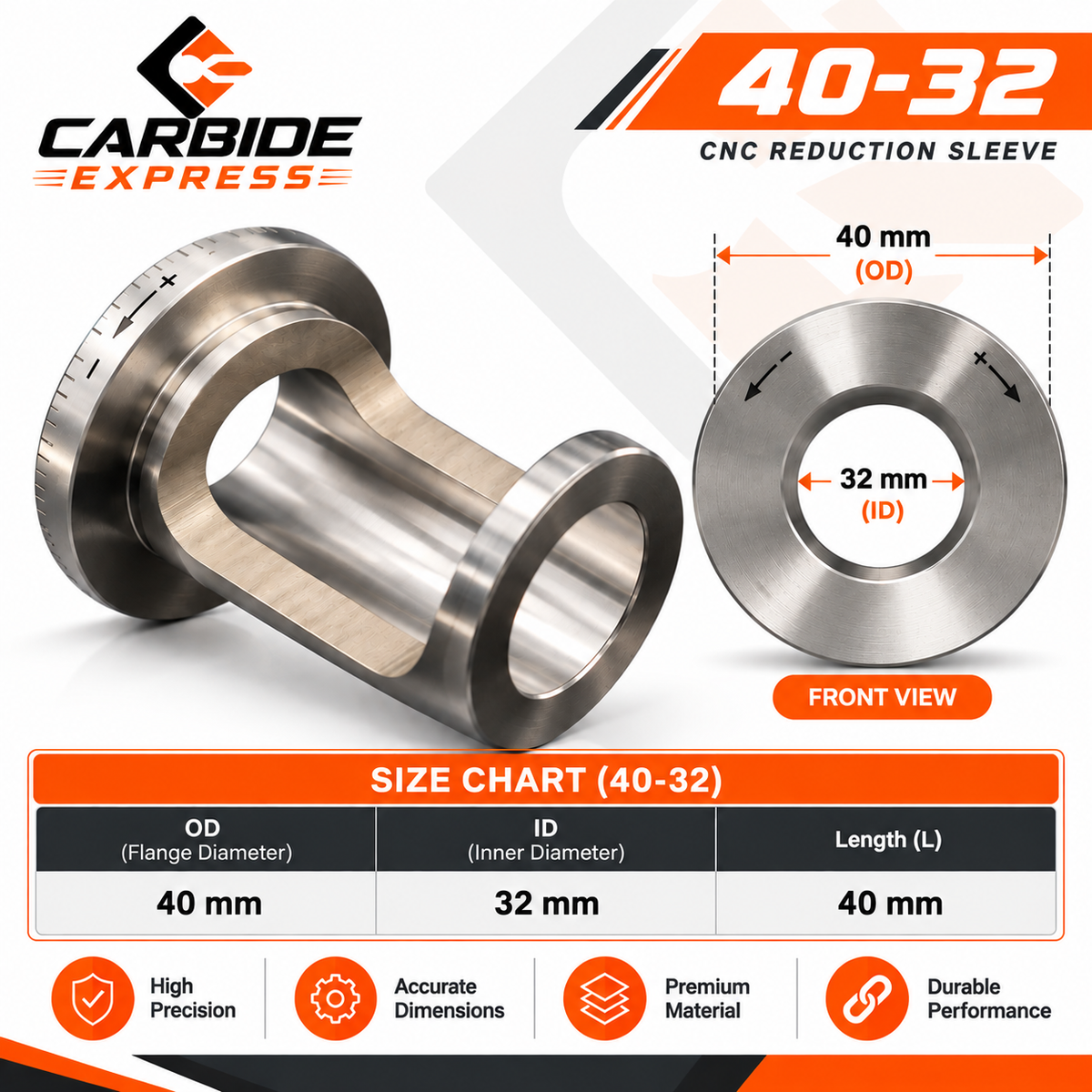 Eccentric Sleeve 40×32 mm for CNC/VMC | Carbide Express